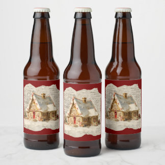 Weihnachts-Toilette Santa Bierflaschenetikett