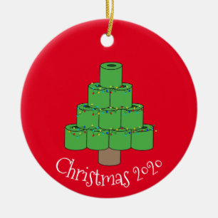 Weihnachts-Toilettenpapier Baum Covid 2020 Keramik Ornament