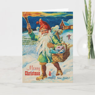 Weihnachts-Tomte mit Fackel CC0939 Jenny Nyström Feiertagskarte