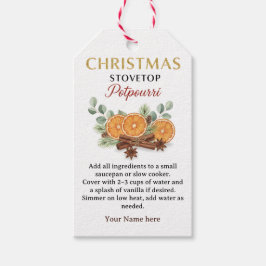 Weihnachts-Topf-Potpourri-Rezept-Tag-Label Geschenkanhänger