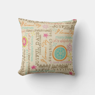 Weihnachts-Topographie, Sterne, Schneeflocken Kiss Kissen