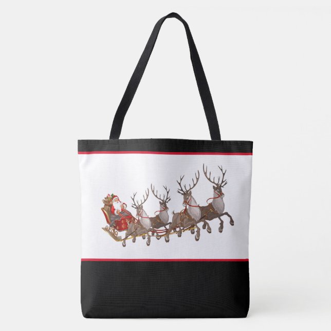 Weihnachts Tote Tag Santa and Sleigh (Vorderseite)