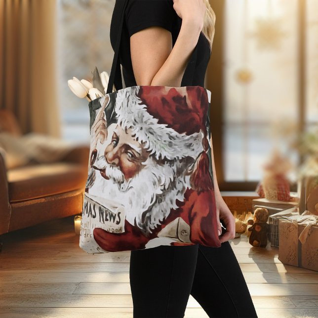 Weihnachts Tottasche Vintag Weihnachtsfeier Weihna (Womens tote bag with vintage Santa Claus Christmas tote bag)