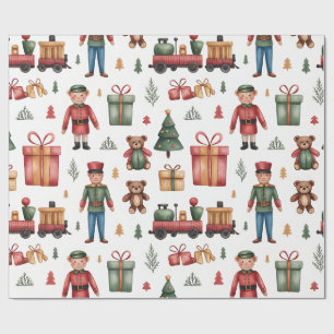 Weihnachts-Toyland- und Zug-Geschenkpapier für Kin Geschenkpapier