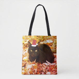 Weihnachts-Tragetasche schwarze Katze