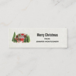 Weihnachts-Trailer-Campingplatz Outdoorsy-Thema Mini Visitenkarte