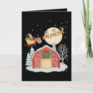 Weihnachts-Traktor-Farm-Landwirt-Christmas-Farming Feiertagskarte