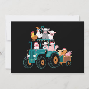 Weihnachts-Traktor-Farm Lustiger Urlaub  Feiertagskarte