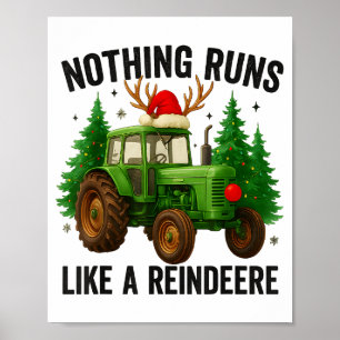 Weihnachts-Traktor-Farm Nichts läuft wie ein Rennt Poster