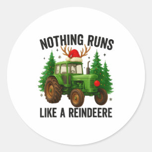 Weihnachts-Traktor-Farm Nichts läuft wie ein Renti Runder Aufkleber