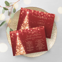 Weihnachts-Tree Gold Red Wedding Menü Programm