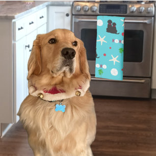 Weihnachts-Tropen-Hund-Küchenhandtuch Geschirrtuch