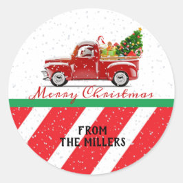 Weihnachts-Truck-Aufkleber Runder Aufkleber