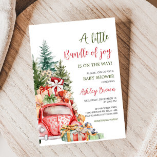 Weihnachts-Truckpaket mit Joy Baby Shower Einladung