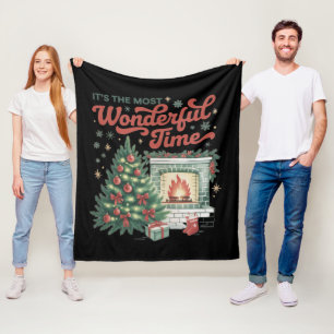 Weihnachts-T's Die wunderbarste Zeit Vintage Fleecedecke