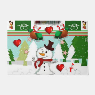Weihnachts-Türmatte, Schneemann Fußmatte