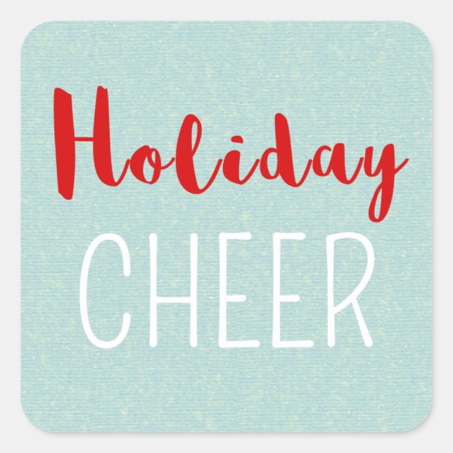 Weihnachts-Typografie Weihnachtsmann Quadratischer Aufkleber (Vorderseite)