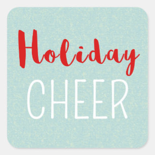 Weihnachts-Typografie Weihnachtsmann Quadratischer Aufkleber