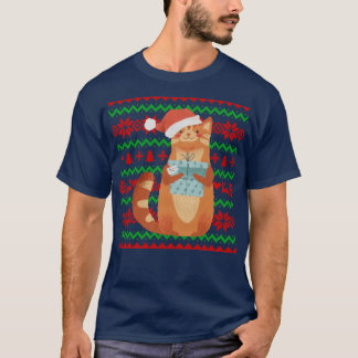 Weihnachts Ugly Christmas Cat T-Shirt
