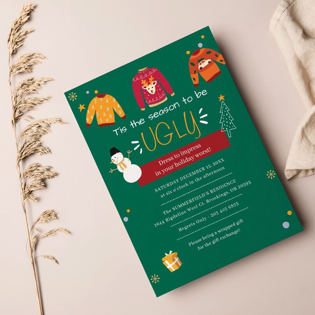 Weihnachts Ugly Sweater Party Einladung (Ugly Sweater Christmas Party Invitation)