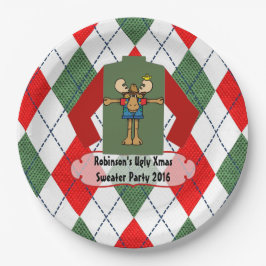 Weihnachts Ugly Sweater Party Personalisiert Pappteller