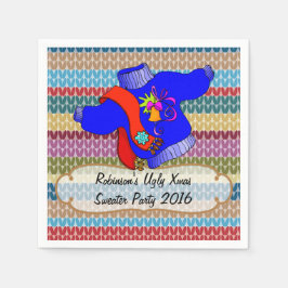 Weihnachts Ugly Sweater Party Personalisiert Serviette