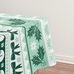 Weihnachts Ugly Sweater Strick Muster in Minze Gre Tischdecke