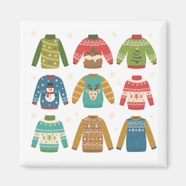 Weihnachts-Ugly-Sweaters Magnet (Vorne)