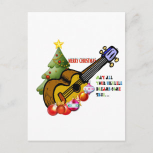 Weihnachts-Ukulele-Shirt Feiertagspostkarte