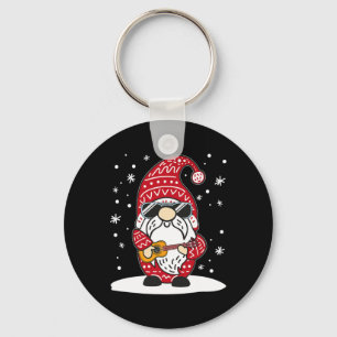Weihnachts-Ukulele-Xmas-Gnom spielt Uke-Gitarre Mu Schlüsselanhänger