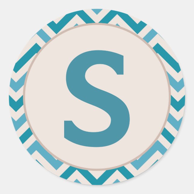 Weihnachts-Umschlag Aufkleber-Aufkleber mit Monogr Runder Aufkleber (Vorderseite)