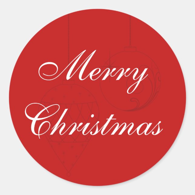 Weihnachts-Umschlag Aufkleber mit Ornamenten (Vorderseite)