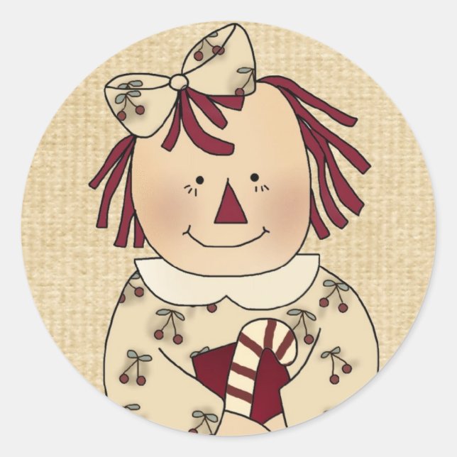 Weihnachts-Umschlag Aufkleber: Simple Joys Annie Runder Aufkleber (Vorderseite)