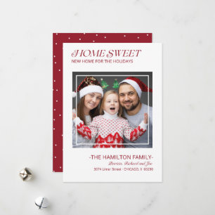 Weihnachts-Umzugsankündigung Foto mit Typografie Feiertagskarte