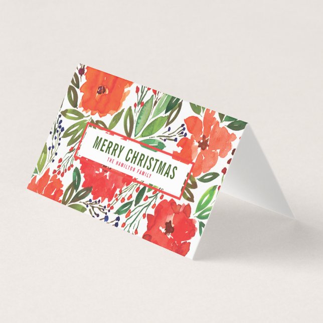 Weihnachts- und Handgemalte Faltkarte (Vorderseite)