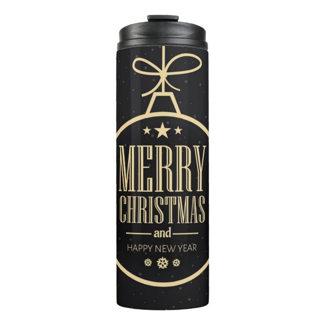 Weihnachts- und Neujahrsdesign Thermosbecher (Vorderseite)
