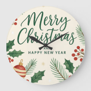 Weihnachts- und Neujahrsgrußkarte Große Wanduhr