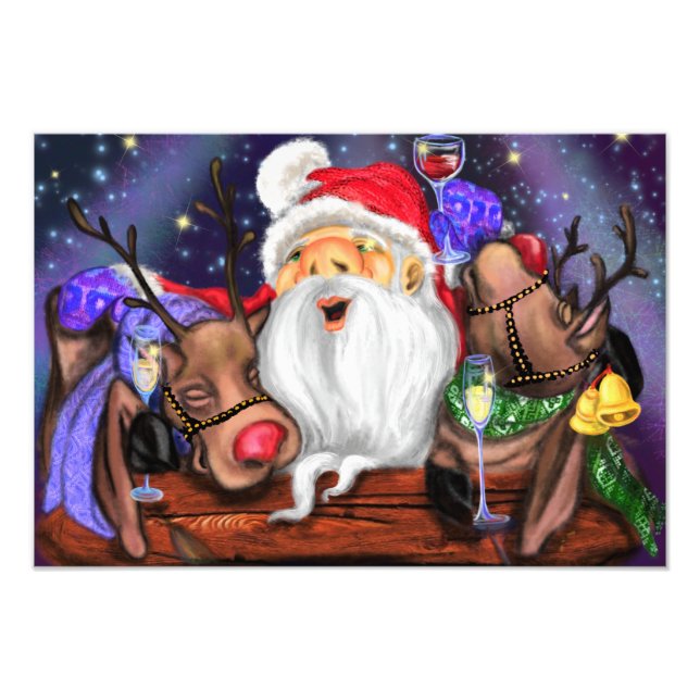 Weihnachts- und Reindeers Funny Christmas Poster (Vorne)