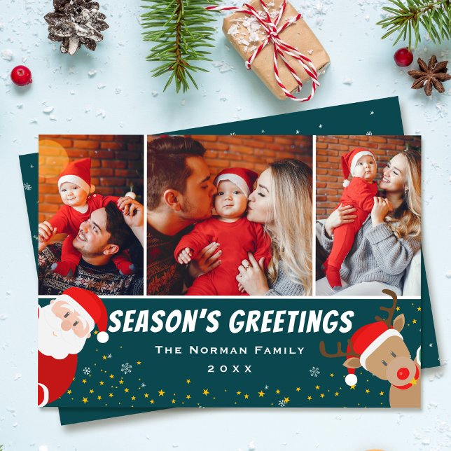 Weihnachts- und Reineresaison 3 Foto Feiertagskarte (Von Creator hochgeladen)