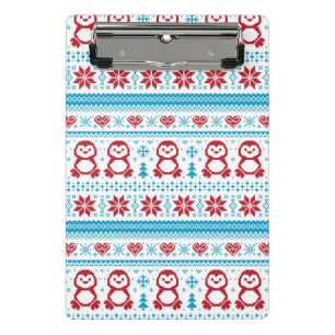 Weihnachts- und Winterstrickmuster Mini Klemmbrett
