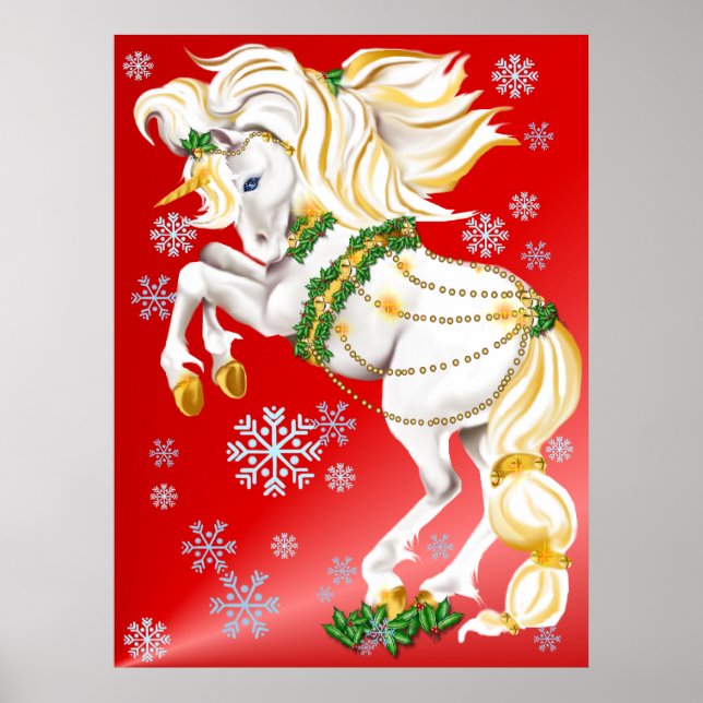 Weihnachts-Unicoron-Plakat Poster (Vorne)