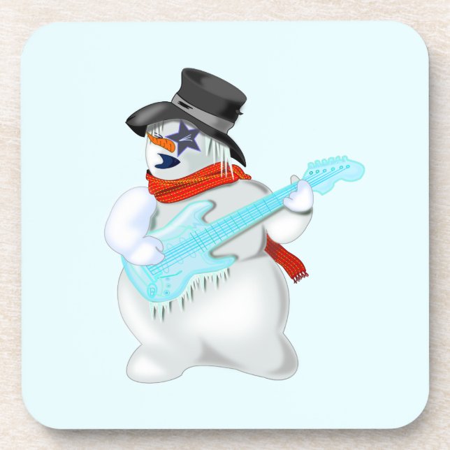 Weihnachts-Untersetzer mit Snowman Rock Getränkeuntersetzer (Vorderseite)