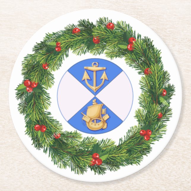 Weihnachts-Untersetzer Runder Pappuntersetzer (Vorderseite)