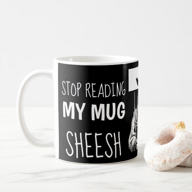 Weihnachts Valentine Novelty Fashion STOP LESEN Kaffeetasse (Mit Donut)