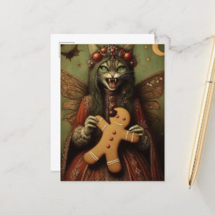 Weihnachts-Vampirmuschel mit Lebkuchen Postkarte