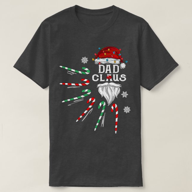 Weihnachts-Vater Claus Vater Bart Candy T-Shirt (Design vorne)