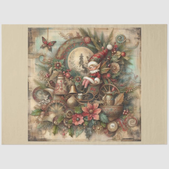 Weihnachts-Vergangenheit-Design Serie 17 Seidenpapier (Vorderseite)