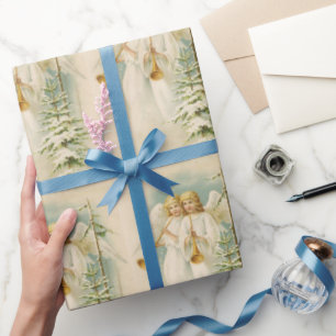 Weihnachts viktorianische Engel individuell Geschenkpapier