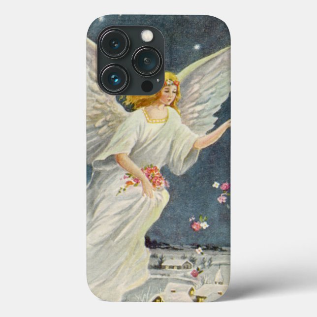 Weihnachts-Viktorianischer Engel mit Sternen Rose Case-Mate iPhone Hülle (Rückseite)
