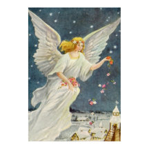 Weihnachts-Viktorianischer Engel mit Sternen Rose